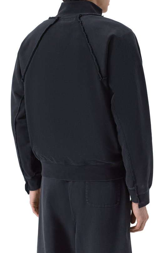 Хлопковая толстовка VETEMENTS ME76ZU153B/1302 M0LLET0N Чёрный  ME76ZU153B/1302 M0LLET0N Фото 4