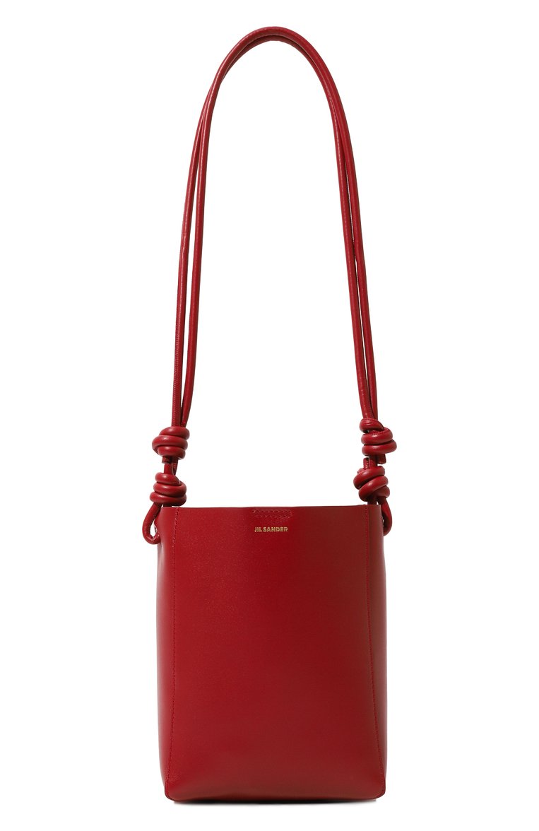 Женская сумка giro JIL SANDER бордового цвета, арт. J07WG0002/P5864 | Фото 1 (Размер: mini; Ремень/цепочка: На ремешке; Материал: Натуральная кожа; Сумки-технические: Сумки через плечо)