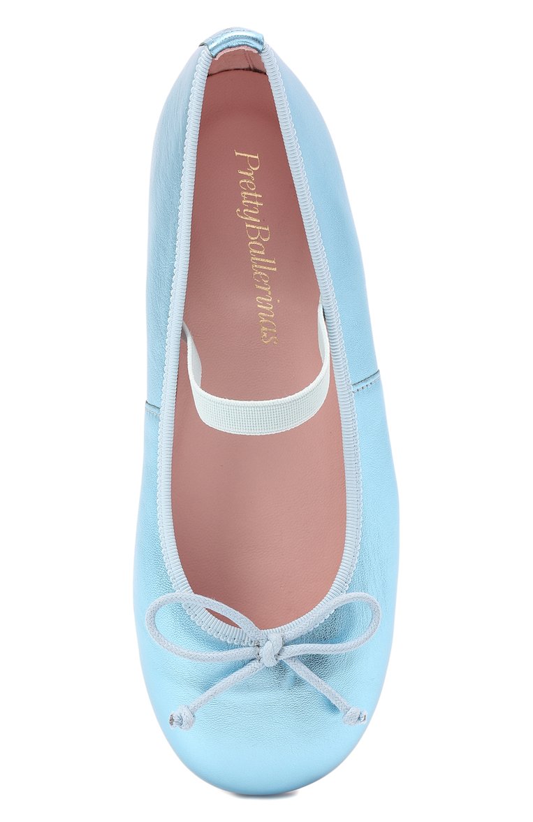 Детские кожаные балетки PRETTY BALLERINAS голубого цвета, арт. 48.404-BS/AMI | Фото 4 (Региональные ограничения белый список (Axapta Mercury): Не проставлено; Материал внутренний: Натуральная кожа; Материал сплава: Проставлено; Нос: Не проставлено)