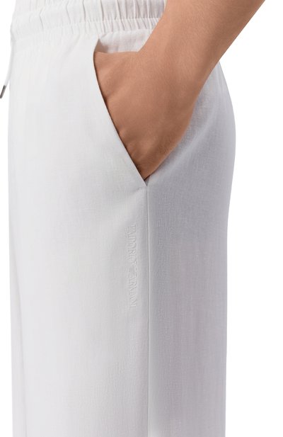 Брюки изо льна и вискозы EMPORIO ARMANI белого цвета по цене 19050 руб., арт. EM000586/AF20590, фото 5 Брюки изо льна и вискозы EMPORIO ARMANI, арт. EM000586/AF20590, фото 5