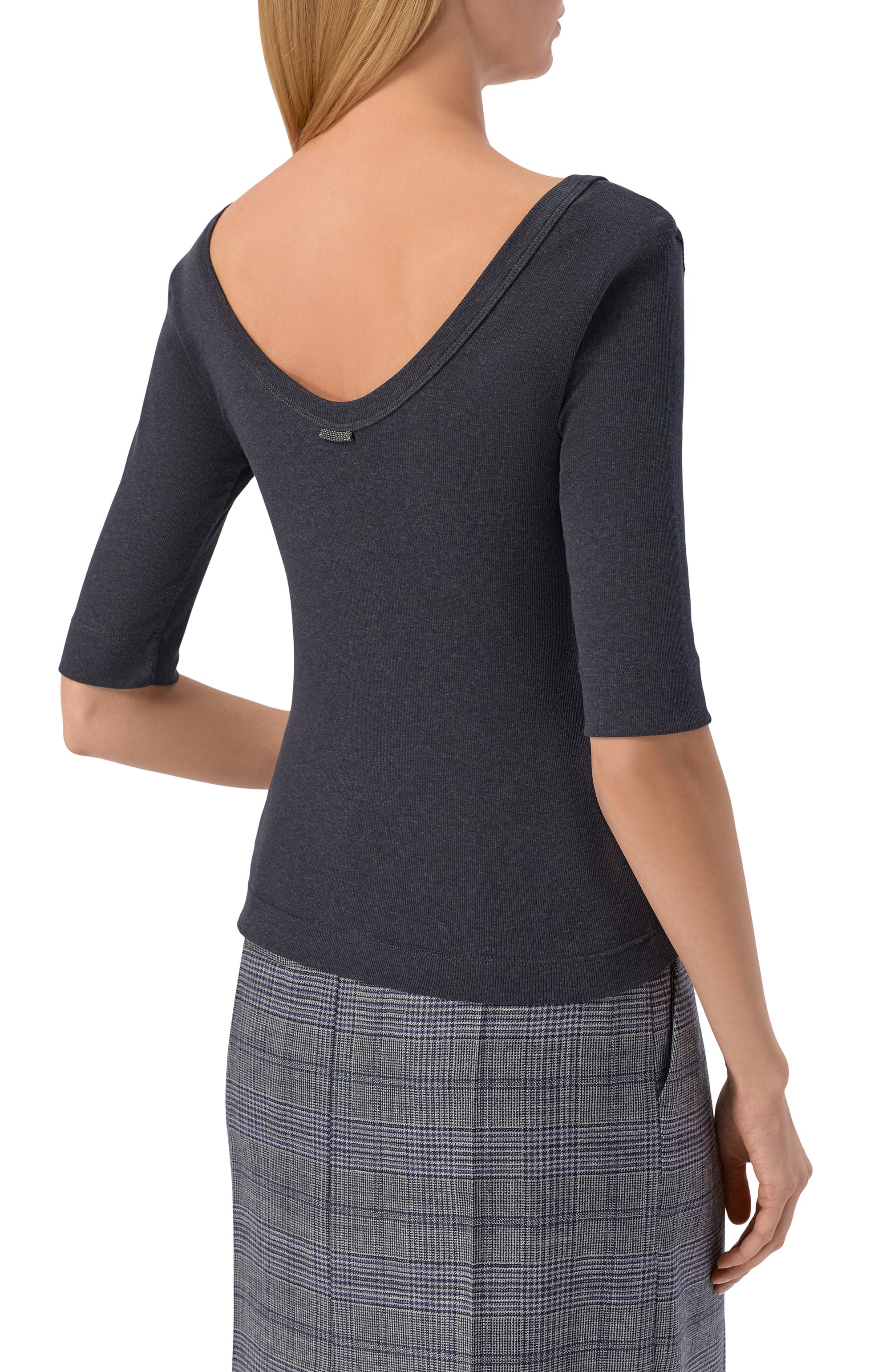 Хлопковая футболка BRUNELLO CUCINELLI, арт. MPTC8FX220, фото 4