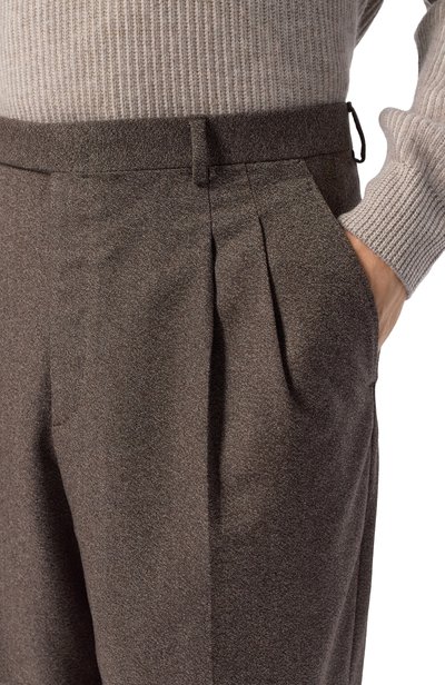 Шерстяные брюки BRIONI коричневого цвета по цене 106500 руб., арт. RPAI0L/0EA37_001, фото 5 Шерстяные брюки BRIONI, арт. RPAI0L/0EA37_001, фото 5
