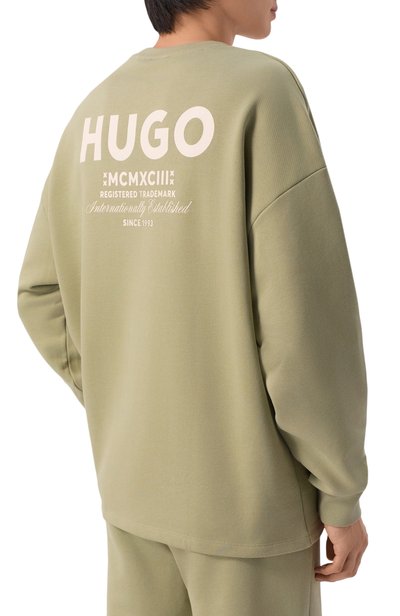 Хлопковый свитшот HUGO BLUE салатового цвета по цене 15600 руб., арт. 50510732, фото 4 Хлопковый свитшот HUGO BLUE, арт. 50510732, фото 4
