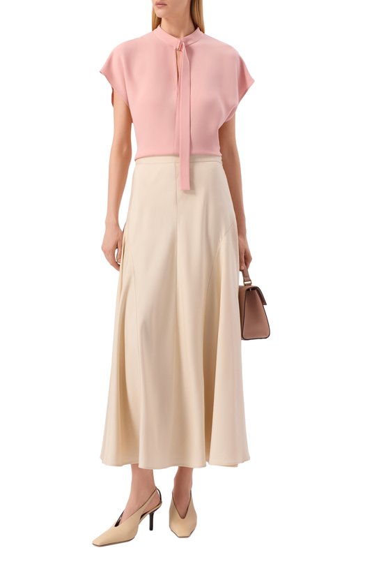 Шелковая юбка Loro Piana FAP2651 Кремовый  FAP2651 Фото 2