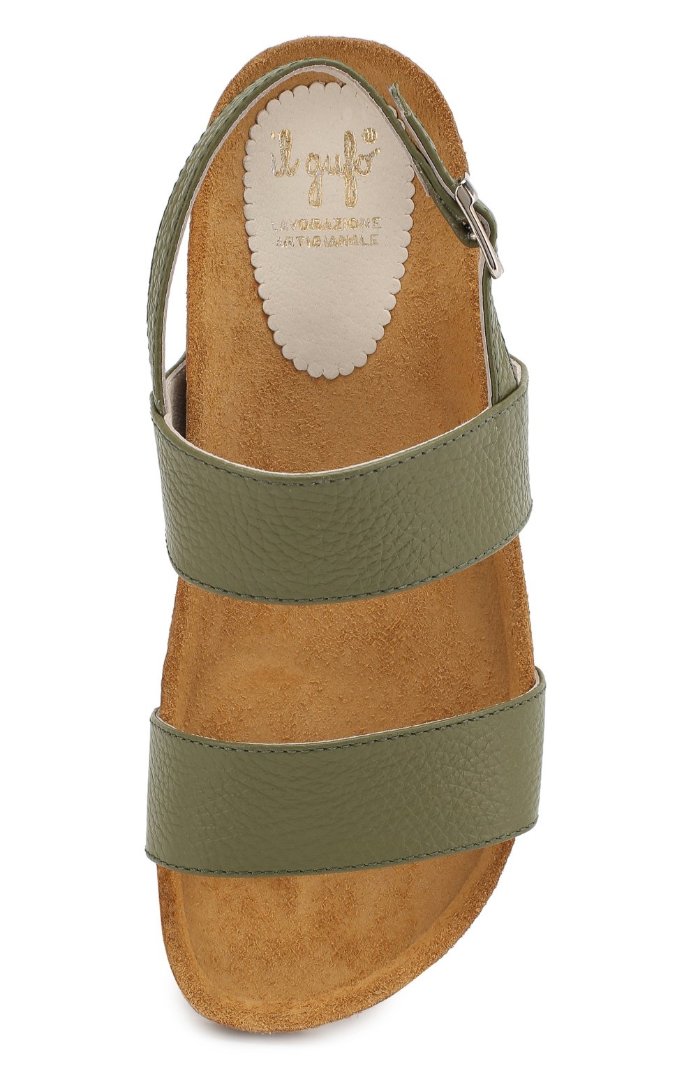 Кожаные босоножки IL GUFO хаки цвета по цене 19950 руб., арт. G566/VITELL0 CERV0/35-40, фото 4 Кожаные босоножки IL GUFO, арт. G566/VITELL0 CERV0/35-40, фото 4