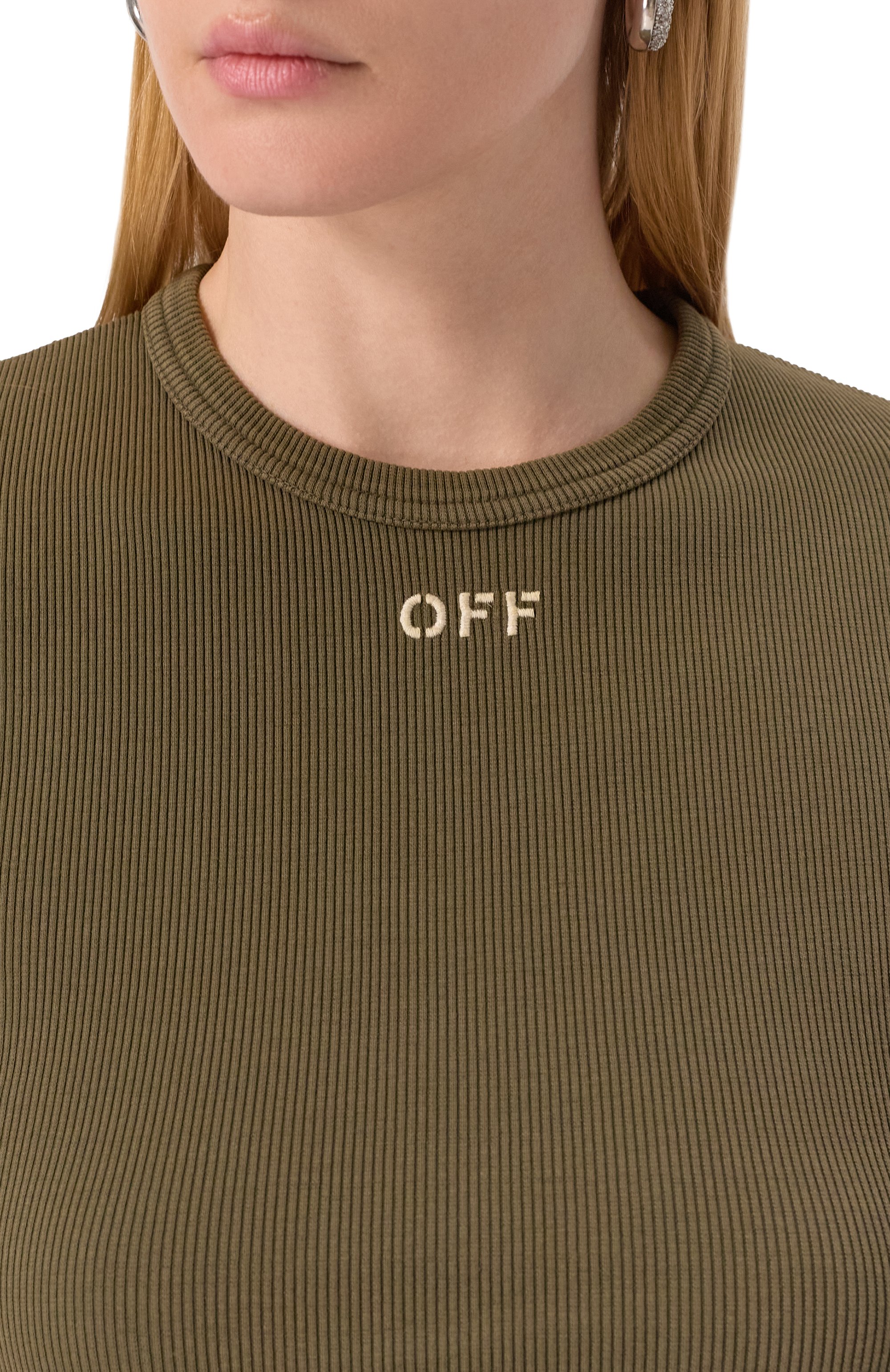 Хлопковая футболка OFF-WHITE, арт. 0WAA065S25JER001, фото 5