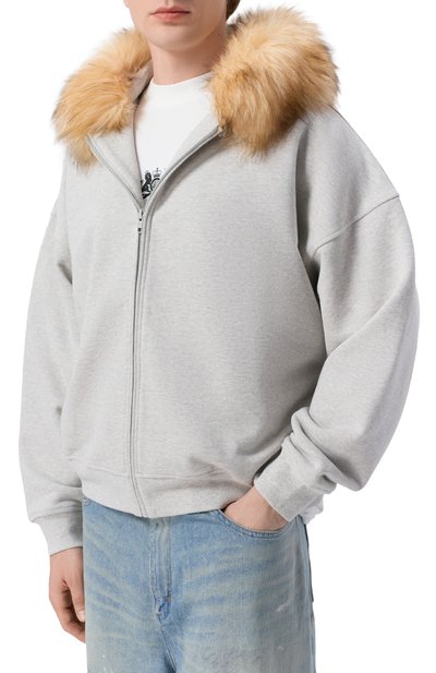 Хлопковая толстовка с меховой отделкой PLANTA ROSA, арт. PR/HZ/OPYSHKA_BISCUIT/470VELVET, фото 4