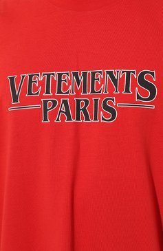 Мужского хлопковая футболка VETEMENTS красного цвета, арт. UE54TR330R | Фото 8 (Региональные ограничения белый список (Axapta Mercury): Не проставлено; Нос: Не проставлено; Материал внешний: Хлопок)