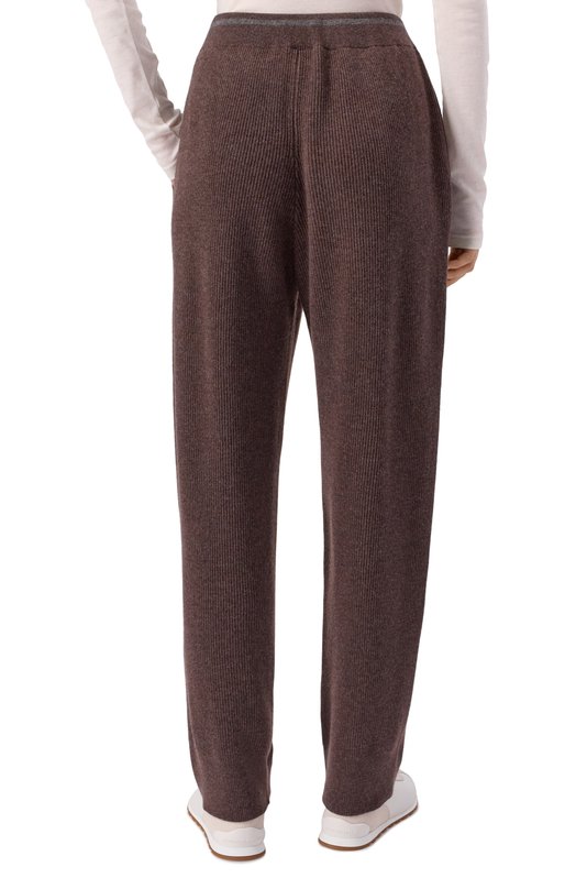 Брюки из шерсти и кашемира Brunello Cucinelli M16222799 Коричневый  M16222799 Фото 4