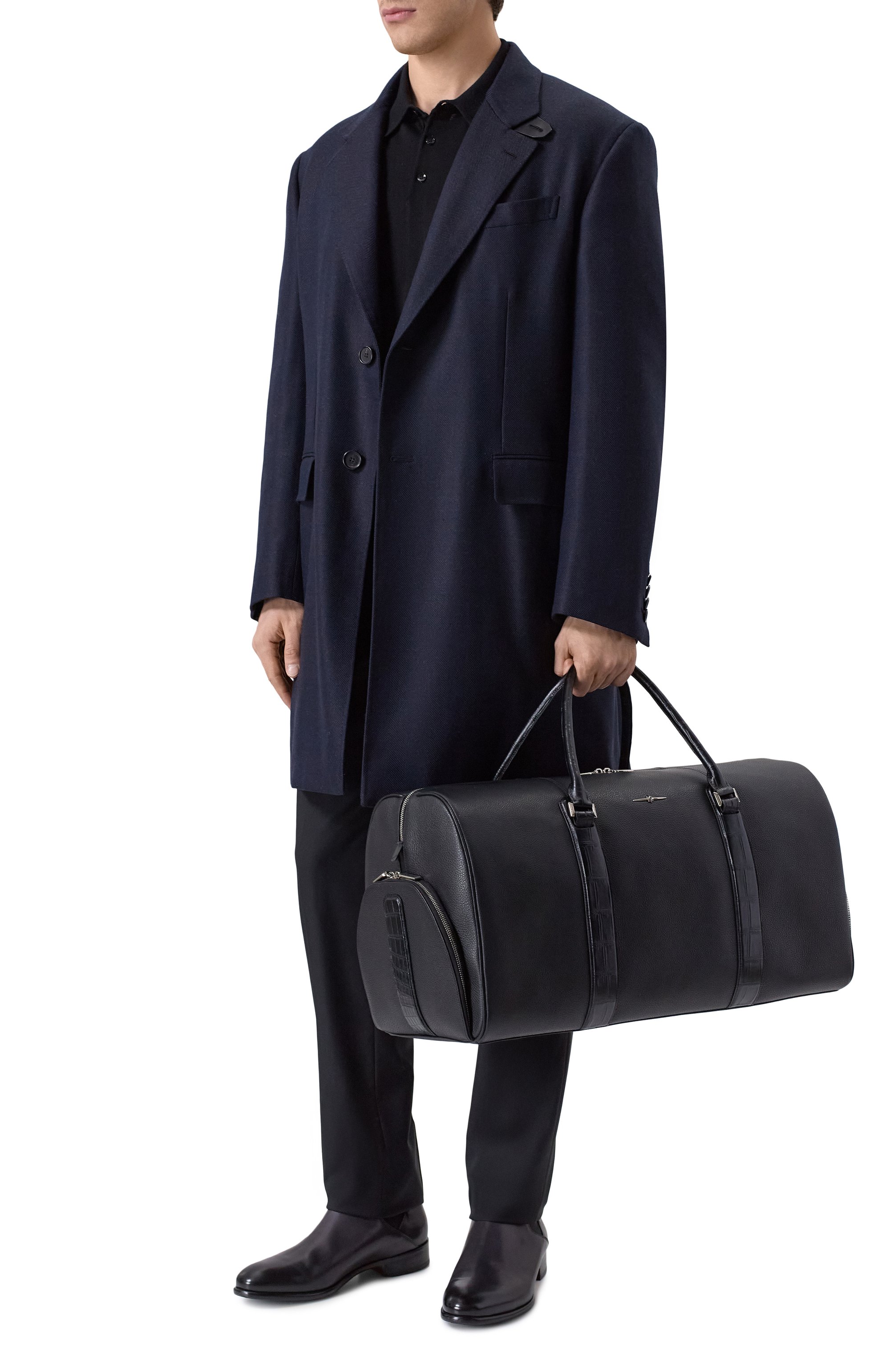 Сумка с отделкой из кожи крокодила AURUS COLLECTION, арт. RB001BKS, фото 7