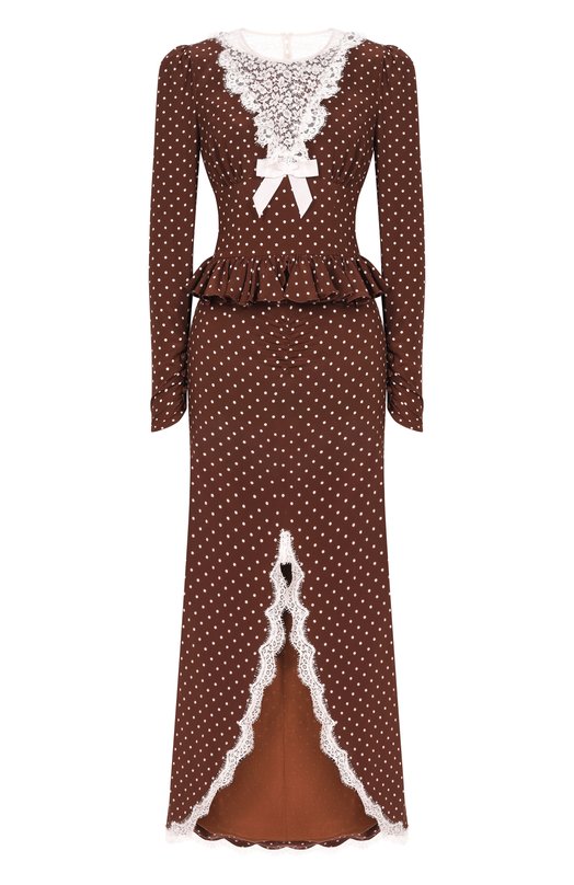 Шелковое платье Alessandra Rich FABX4281/F4686 Коричневый FABX4281/F4686