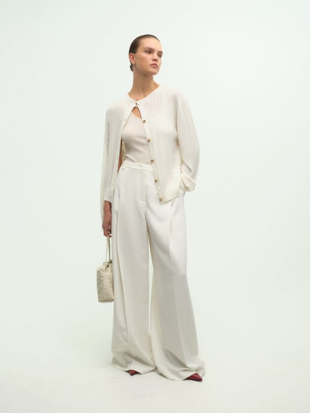Шерстяной кардиган Bottega Veneta 835337/V5L70 Белый  835337/V5L70 Фото 6