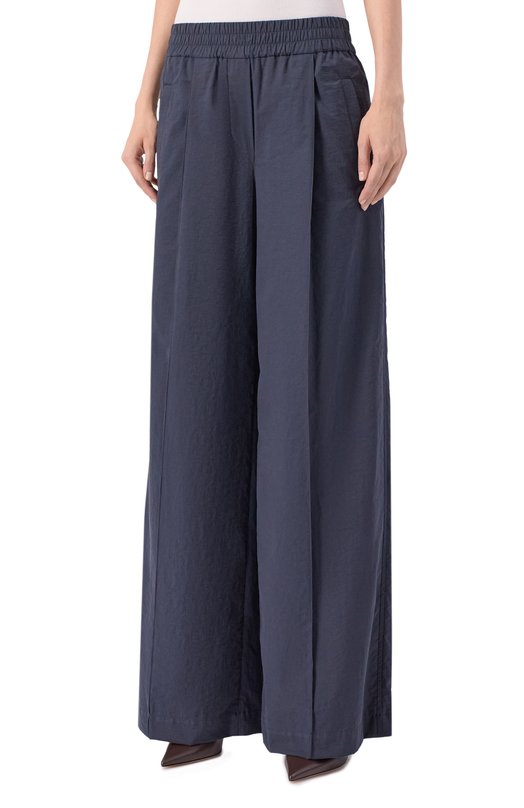 Хлопковые брюки Brunello Cucinelli ML140P8721 Синий  ML140P8721 Фото 3