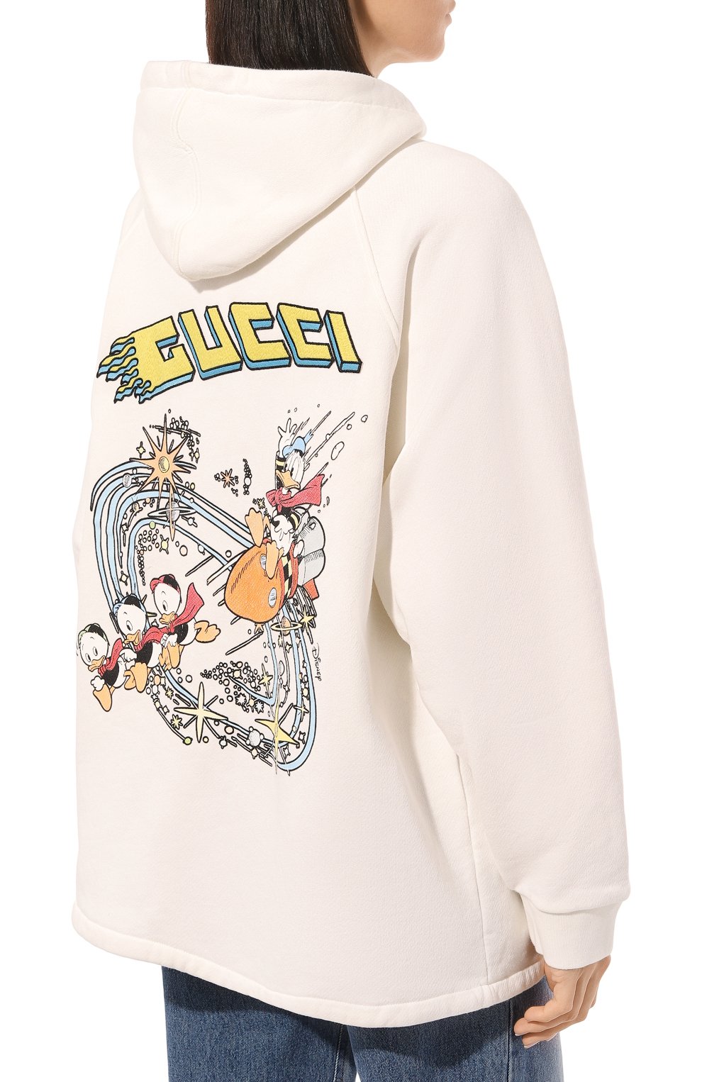 Хлопковое худи disney x gucci GUCCI белого цвета по цене 172800 руб., арт. 652682 XJDCW, фото 4 Хлопковое худи disney x gucci GUCCI, арт. 652682 XJDCW, фото 4