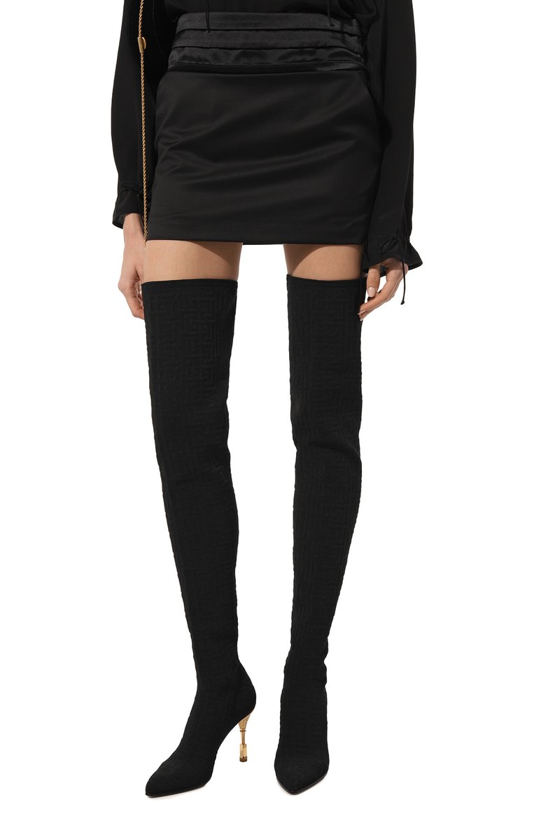 Текстильные ботфорты moneta 95 BALMAIN, арт. AN1TB809TPBK, фото 1