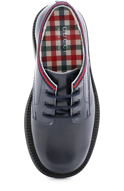 Кожаные дерби с контрастной отделкой GUCCI, арт. 477537/D7310, фото 4