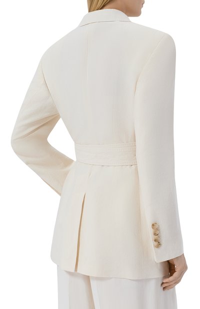 Жакет из хлопка и льна DOLCE & GABBANA кремового цвета по цене 389500 руб., арт. F29WCT/FUTDJ, фото 4 Жакет из хлопка и льна DOLCE & GABBANA, арт. F29WCT/FUTDJ, фото 4