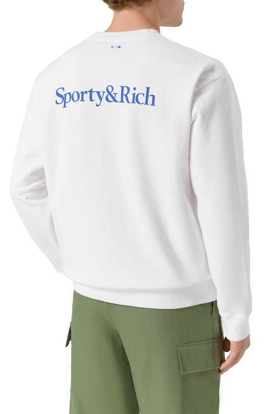 Хлопковый свитшот Sporty and Rich ST071627666WH01 Белый  ST071627666WH01 Фото 4