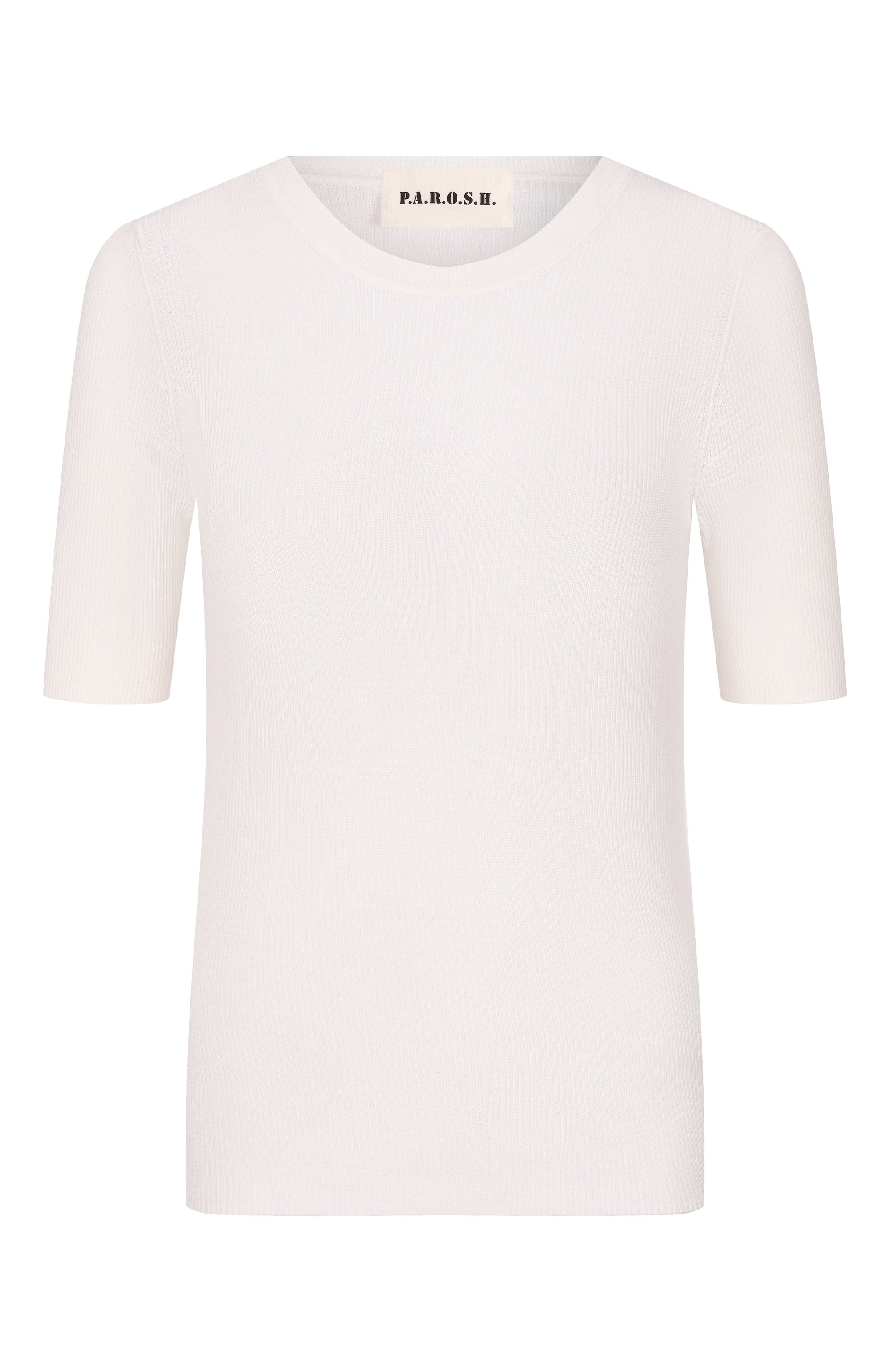 Хлопковый пуловер P.A.R.O.S.H. белого цвета по цене 25650 руб., арт. D540610/CIPRIA26, фото 1 Хлопковый пуловер P.A.R.O.S.H., арт. D540610/CIPRIA26, фото 1