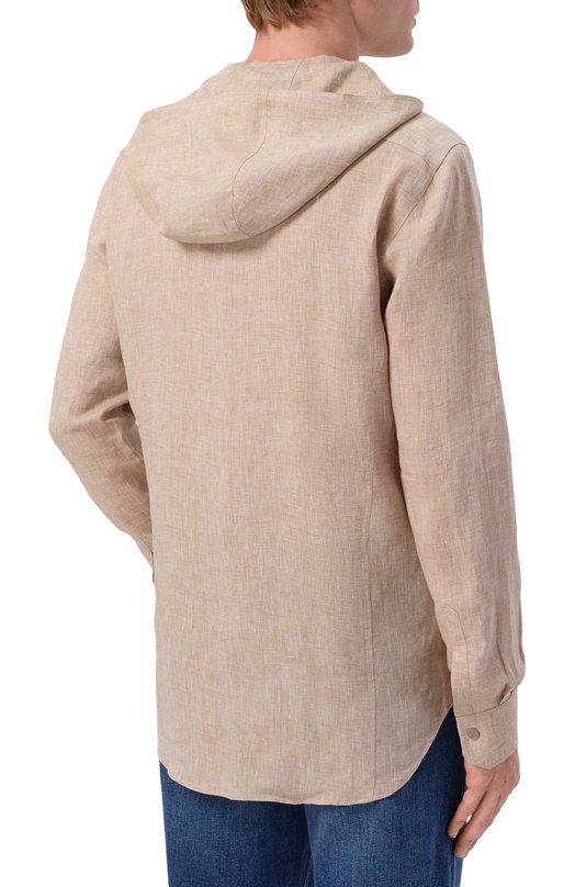Льняная рубашка Kiton UMCMARH09613 Бежевый  UMCMARH09613 Фото 4
