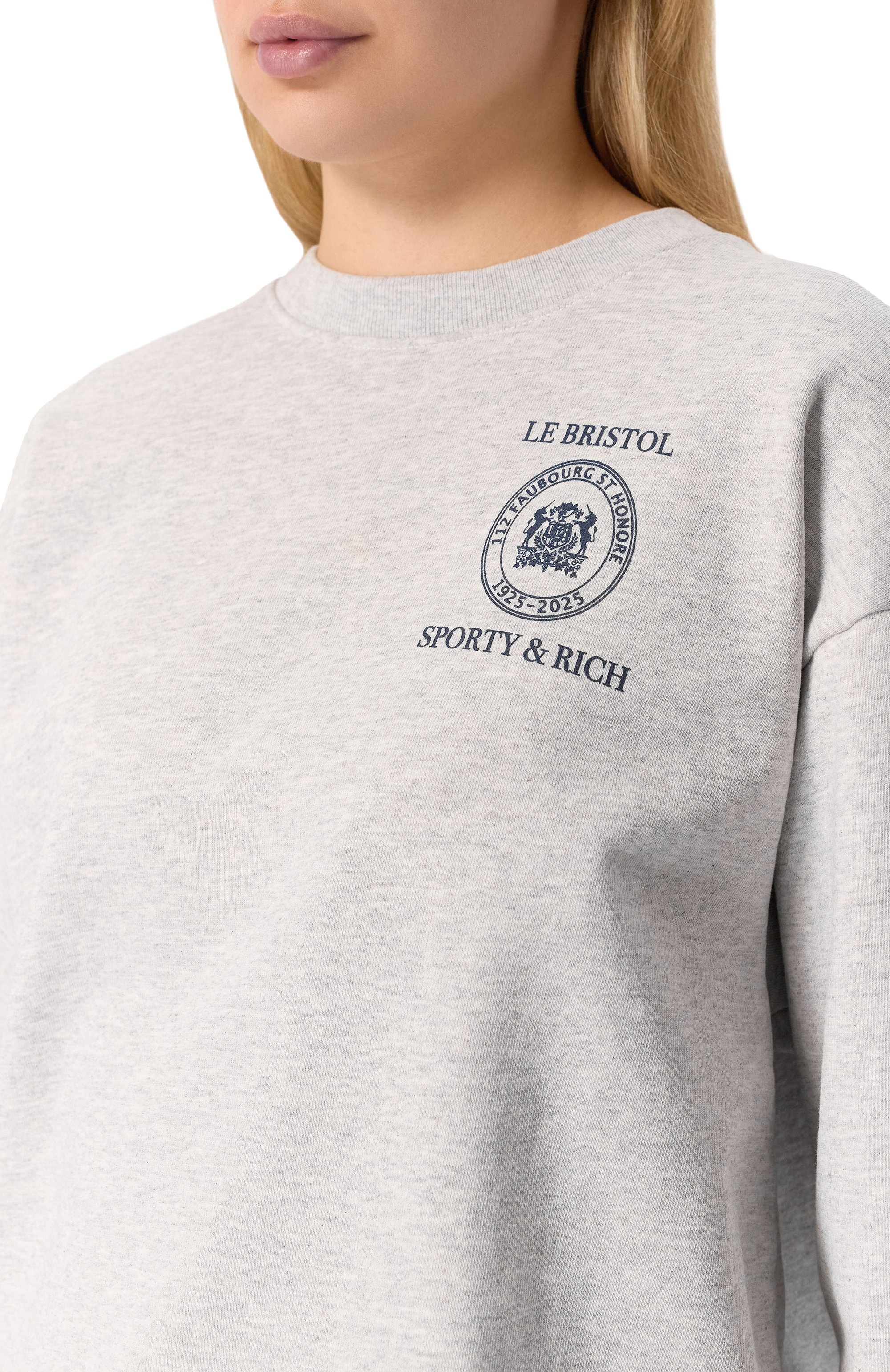 Хлопковый свитшот sporty & rich x le bristol paris SPORTY AND RICH, арт. ST071517620GY03, фото 9