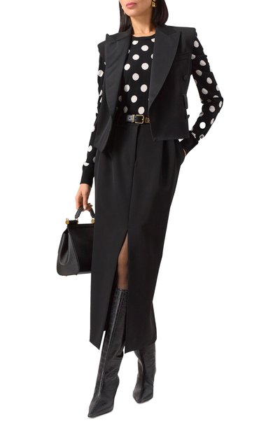 Кожаные сапоги mun 60 DOLCE & GABBANA черного цвета по цене 199500 руб., арт. CU1139/AC606, фото 2 Кожаные сапоги mun 60 DOLCE & GABBANA, арт. CU1139/AC606, фото 2