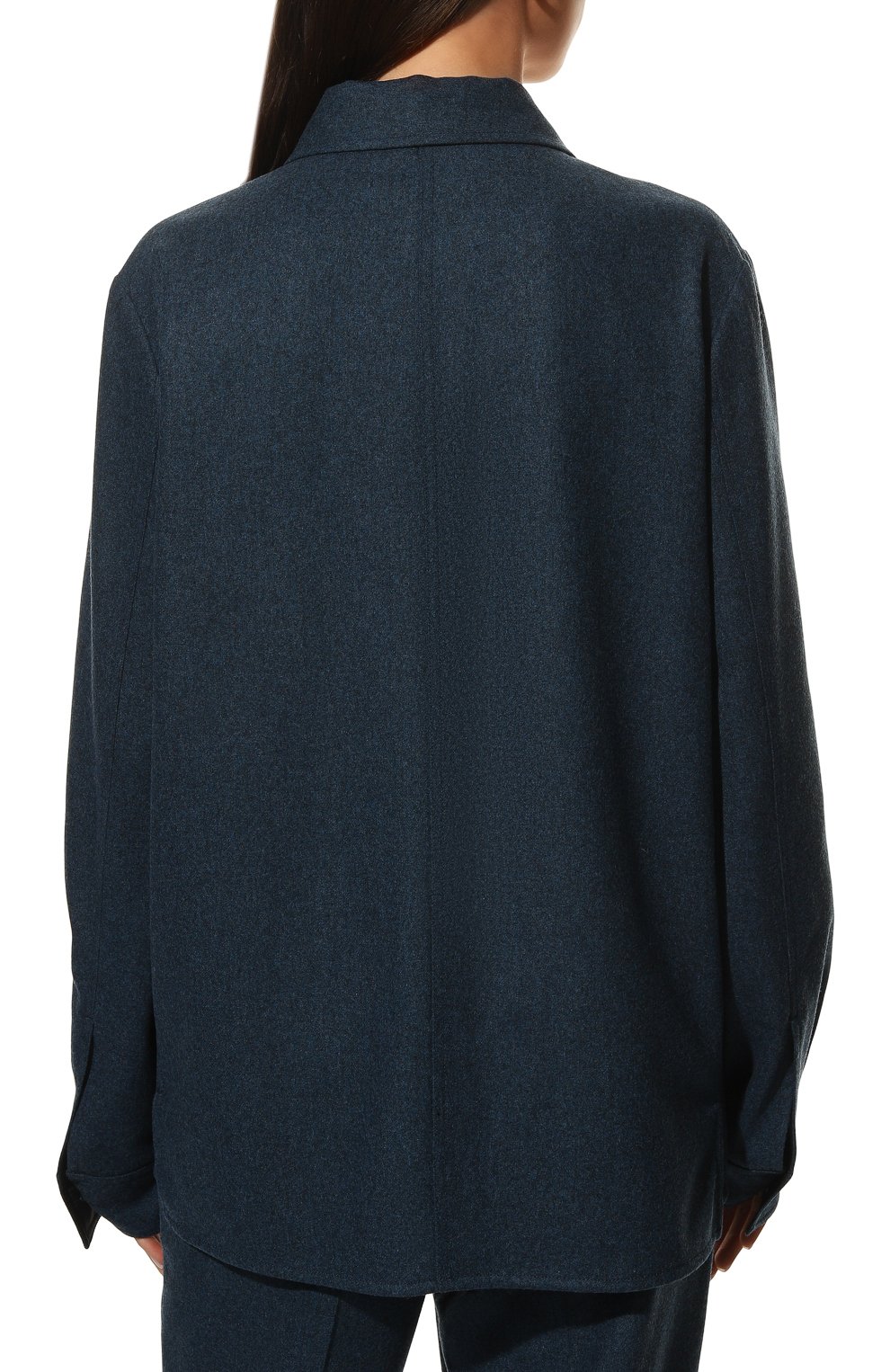 Шерстяная рубашка JIL SANDER темно-синего цвета по цене 107500 руб., арт. J40DL0001-J40008, фото 4 Шерстяная рубашка JIL SANDER, арт. J40DL0001-J40008, фото 4
