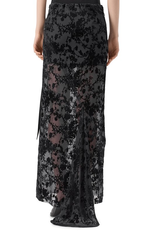 Юбка из вискозы и шелка Ann Demeulemeester B0010457/FA616 Чёрный  B0010457/FA616 Фото 4