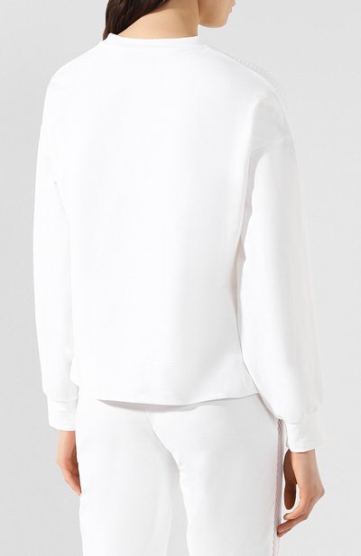 Хлопковый свитшот ERMANNO ERMANNO SCERVINO белого цвета по цене 15800 руб., арт. 46T FL08 FEL, фото 4 Хлопковый свитшот ERMANNO ERMANNO SCERVINO, арт. 46T FL08 FEL, фото 4