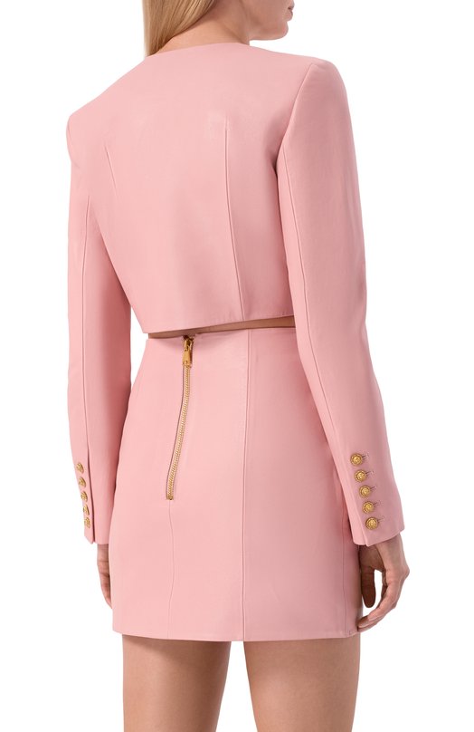 Кожаный жакет Balmain GF1SD252/LE04 Розовый  GF1SD252/LE04 Фото 4