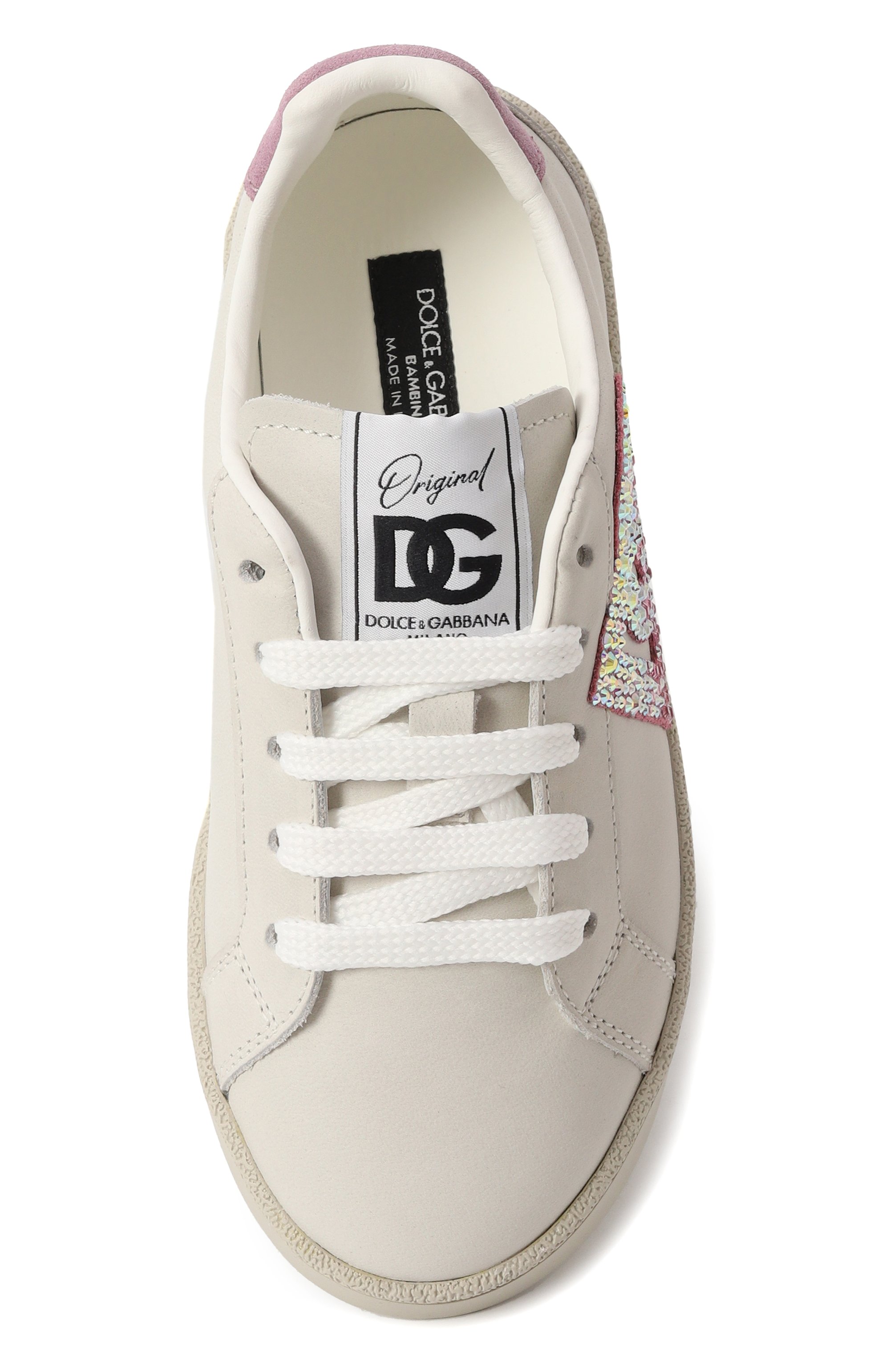 Кожаные кеды DOLCE & GABBANA, арт. D11324/AW775/29-36, фото 4