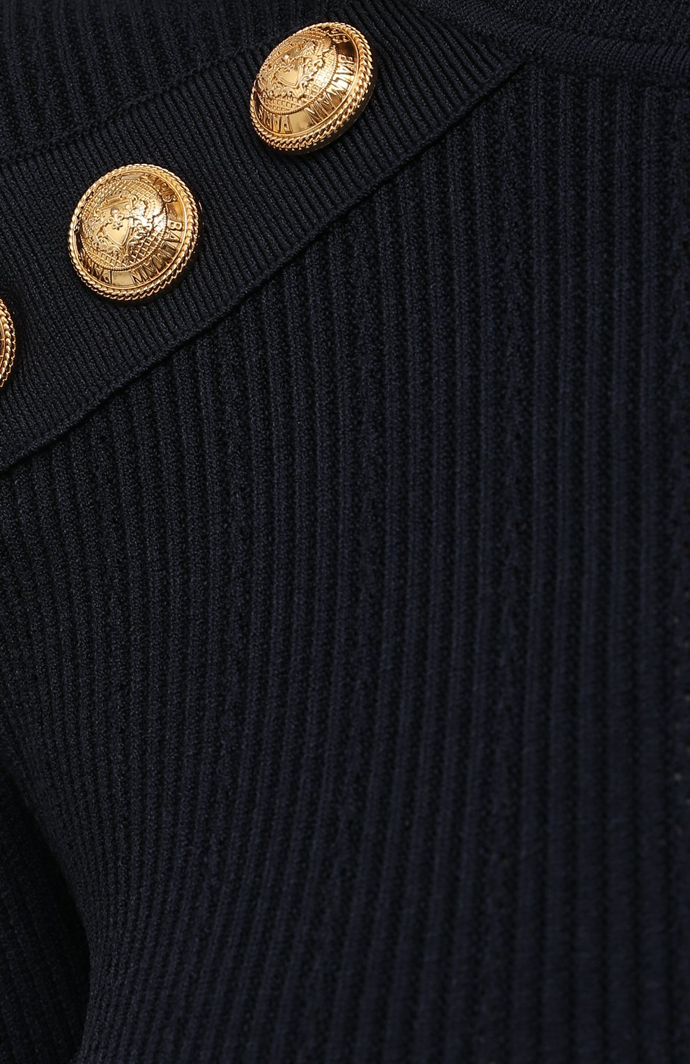 Водолазка из вискозы BALMAIN темно-синего цвета по цене 130500 руб., арт. WF1KH000/K211, фото 5 Водолазка из вискозы BALMAIN, арт. WF1KH000/K211, фото 5