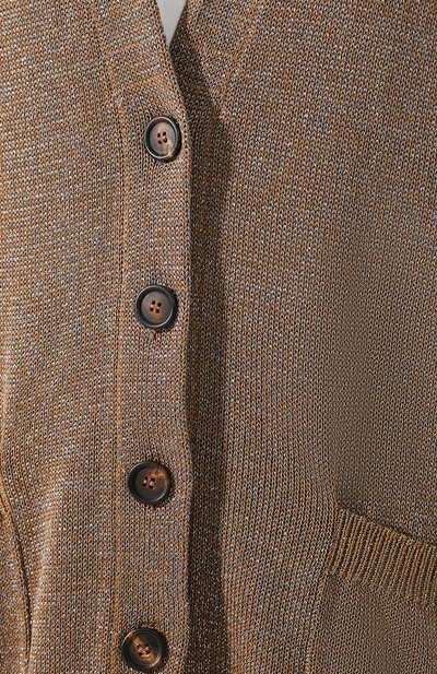 Хлопковый кардиган BRUNELLO CUCINELLI золотого цвета по цене 176000 руб., арт. M74767606, фото 5 Хлопковый кардиган BRUNELLO CUCINELLI, арт. M74767606, фото 5