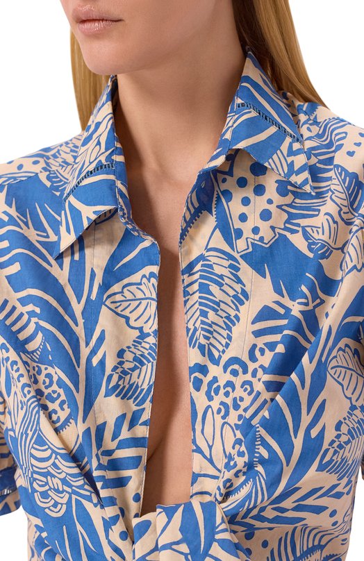 Хлопковое платье Poupette St Barth WE2R26LCPT0U Голубой  WE2R26LCPT0U Фото 4