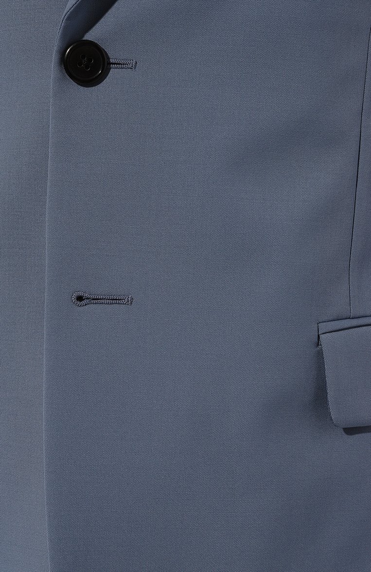 Мужской шерстяной костюм PRADA голубого цвета, арт. UAD407-D39-F0154-142 | Фото 8 (Рукава: Длинные; Материал внешний: Шерсть; Стили: Классический; Костюмы М: Однобортный)