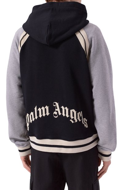 Хлопковый бомбер PALM ANGELS черного цвета по цене 77950 руб., арт. PMEK013F25FLE001, фото 4 Хлопковый бомбер PALM ANGELS, арт. PMEK013F25FLE001, фото 4