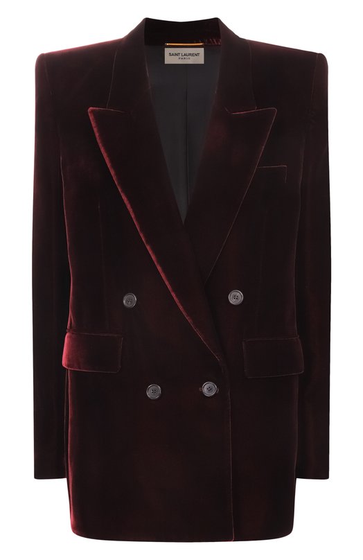 Бархатный жакет Saint Laurent 739698/Y525R Бордовый 739698/Y525R