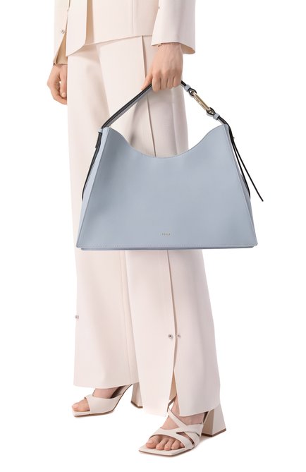 Женская сумка nuvola FURLA светло-голубого цвета, арт. WB01246/BX2045 | Фото 2 (Драгоценные камни: Проставлено; Материал: Натуральная кожа; Материал сплава: Проставлено; Размер: large)