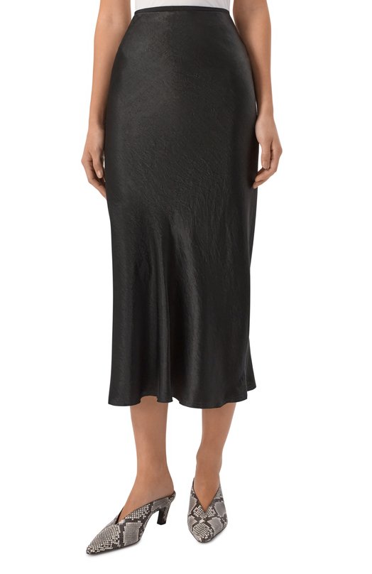 Атласная юбка Maison Margiela S29MA0512/M35586 Чёрный  S29MA0512/M35586 Фото 3