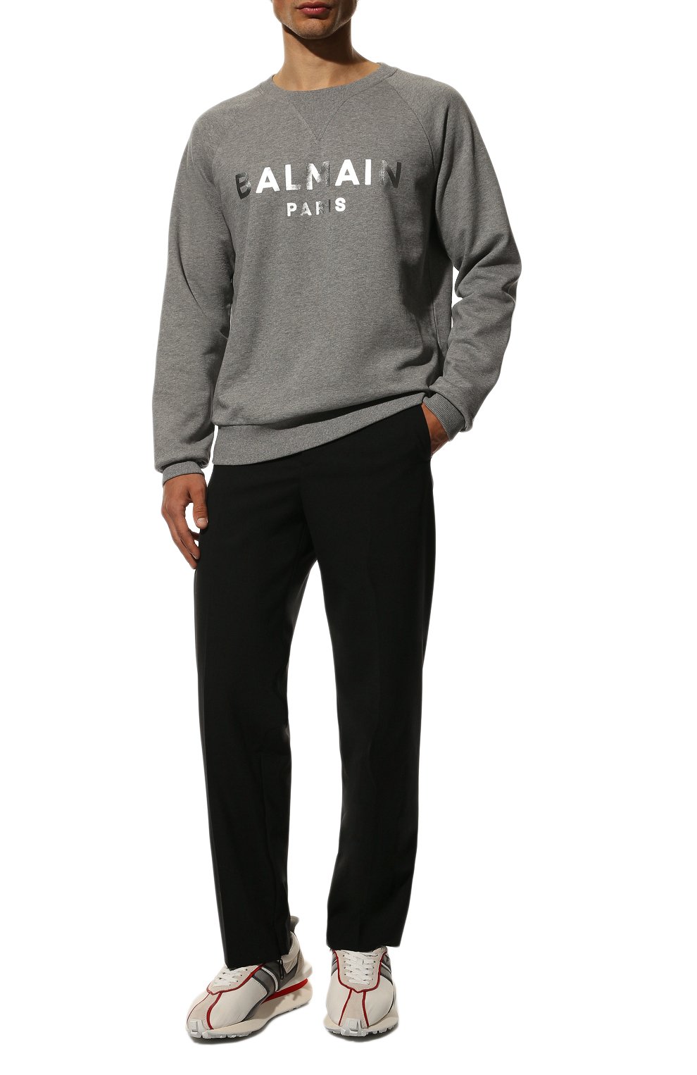 Хлопковый свитшот BALMAIN, арт. WH1JQ005/B122, фото 2