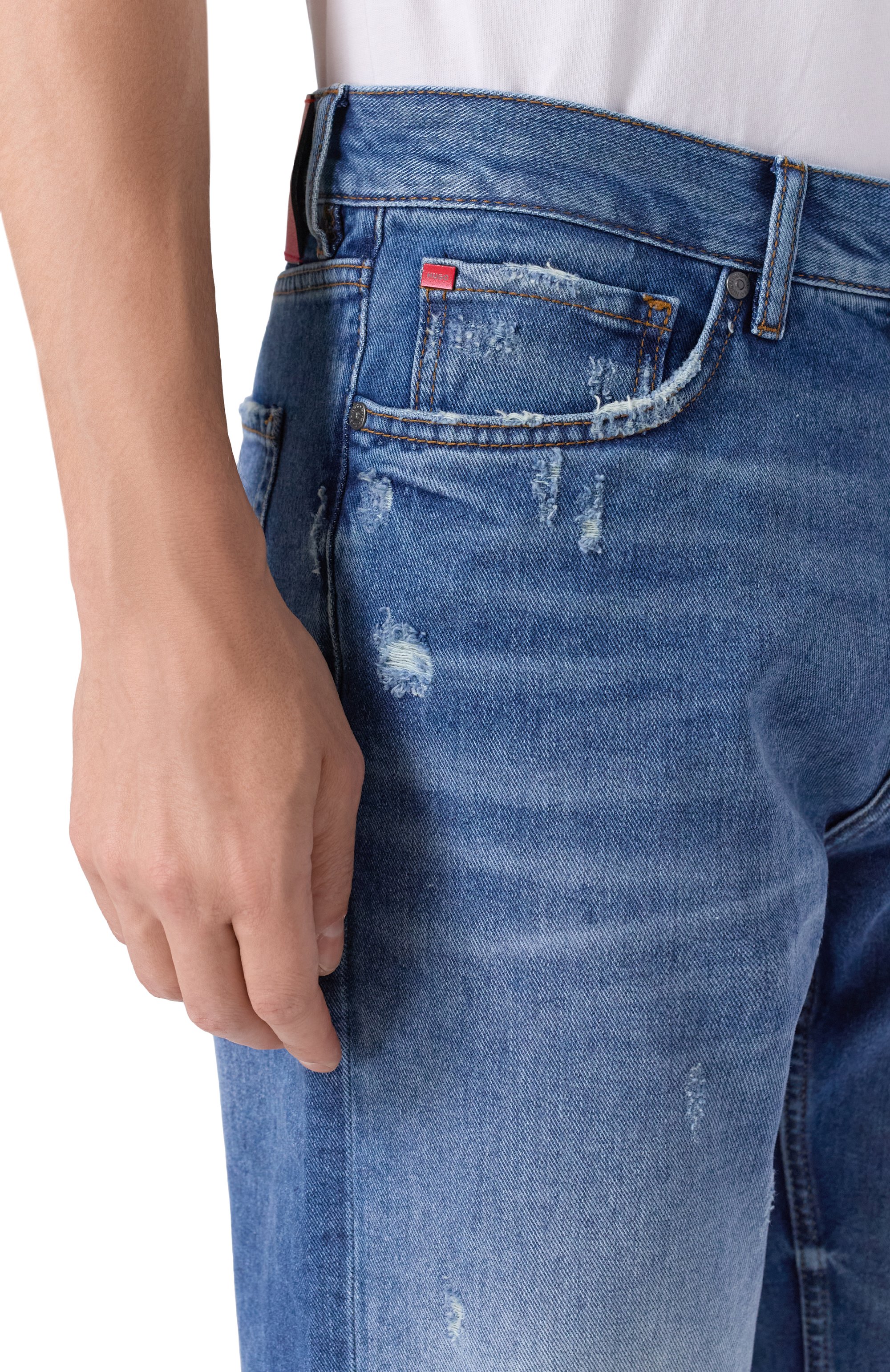 Джинсы hugo 838 HUGO синего цвета по цене 17950 руб., арт. 50547352, фото 5 Джинсы hugo 838 HUGO, арт. 50547352, фото 5