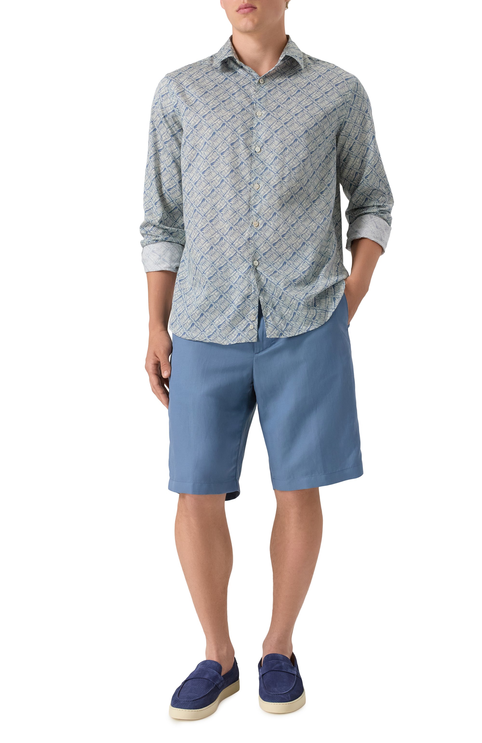 Хлопковая рубашка CANALI светло-голубого цвета по цене 45050 руб., арт. CSL7079/GL03649, фото 2 Хлопковая рубашка CANALI, арт. CSL7079/GL03649, фото 2