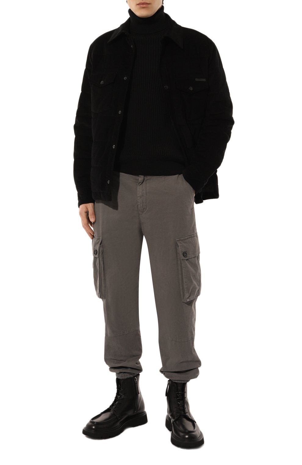 Хлопковые джоггеры DOLCE & GABBANA темно-серого цвета по цене 98550 руб., арт. GVCYHT/G8LH2, фото 2 Хлопковые джоггеры DOLCE & GABBANA, арт. GVCYHT/G8LH2, фото 2