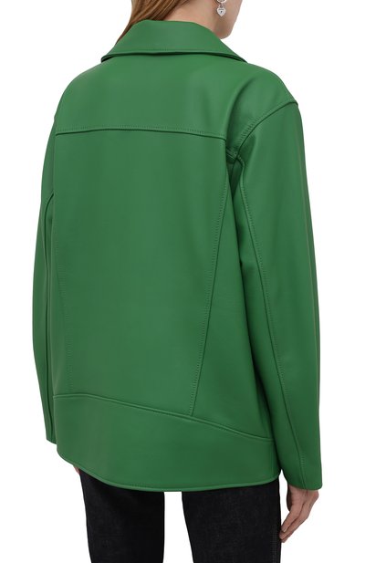 Кожаная куртка MASLOV зеленого цвета по цене 127600 руб., арт. SMW101, фото 4 Кожаная куртка MASLOV, арт. SMW101, фото 4