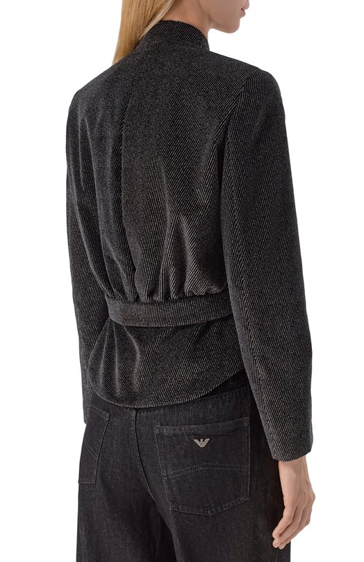 Хлопковый жакет Emporio Armani EW002649/TE16728 Серый  EW002649/TE16728 Фото 4