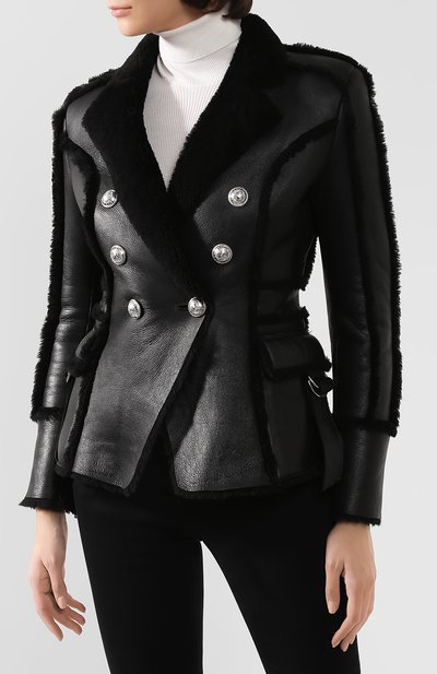 Укороченная дубленка BALMAIN черного цвета по цене 394000 руб., арт. SF28432/L080, фото 3 Укороченная дубленка BALMAIN, арт. SF28432/L080, фото 3
