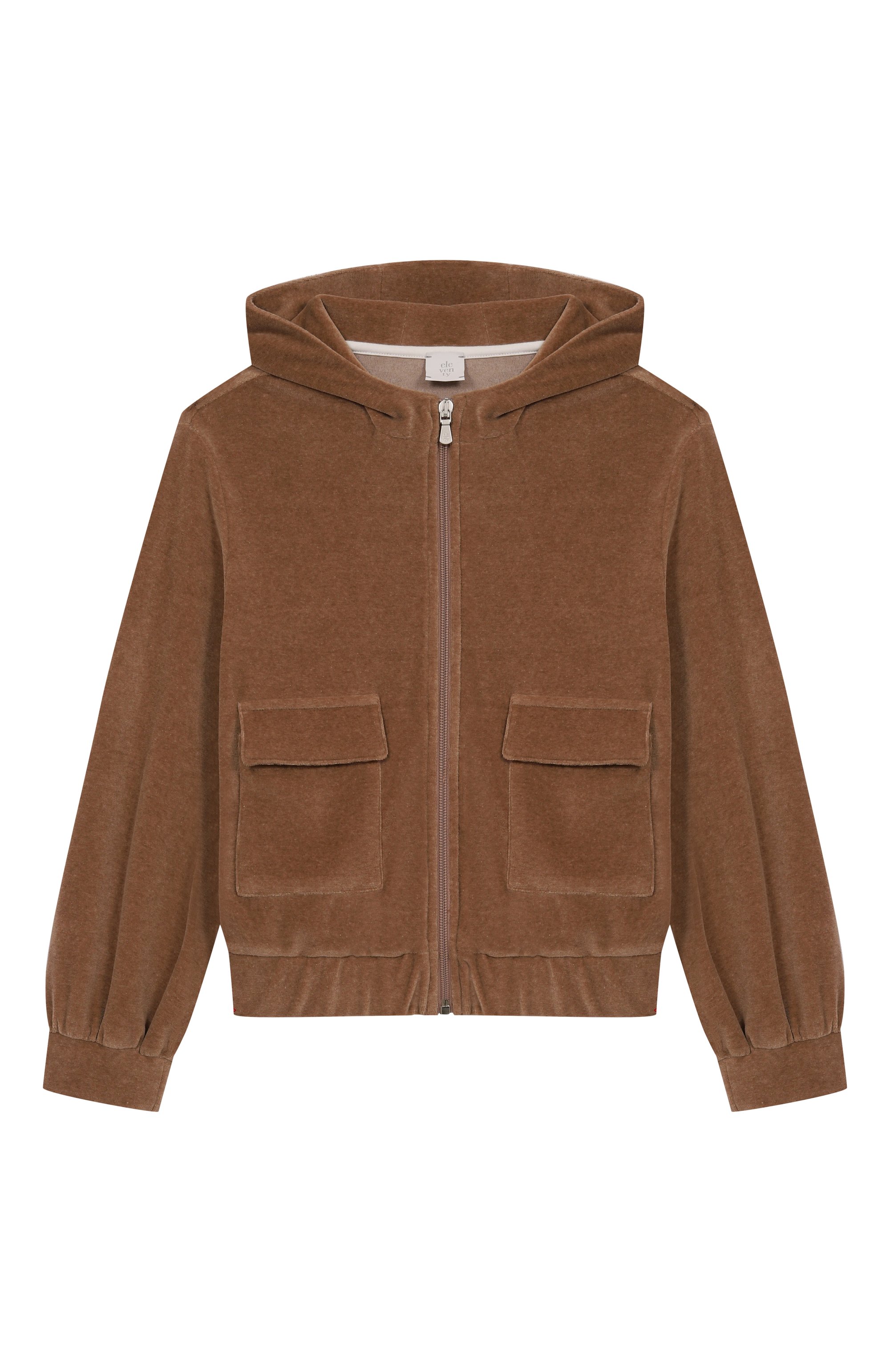 Бархатная толстовка ELEVENTY коричневого цвета по цене 26750 руб., арт. EX4A20/V0169/10-16, фото 1 Бархатная толстовка ELEVENTY, арт. EX4A20/V0169/10-16, фото 1