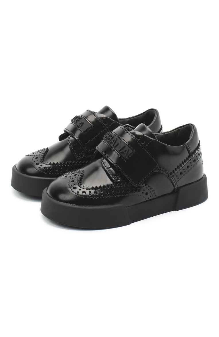 Кожаные дерби с застежкой велькро и брогированием DOLCE & GABBANA, арт. DN0127/A1428, фото 1