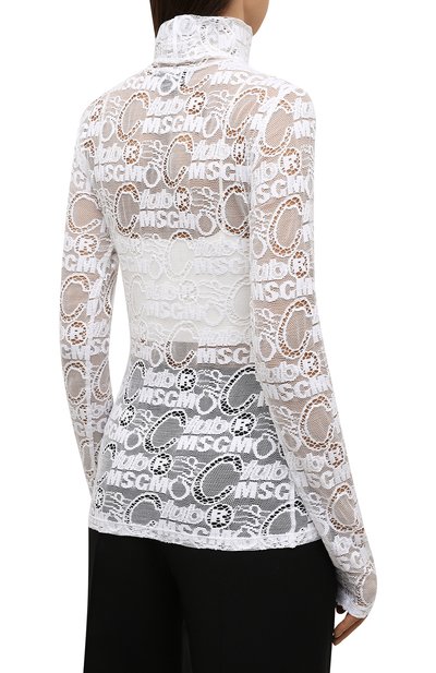 Хлопковый топ MSGM белого цвета по цене 26900 руб., арт. 3142MDM110 217807, фото 4 Хлопковый топ MSGM, арт. 3142MDM110 217807, фото 4