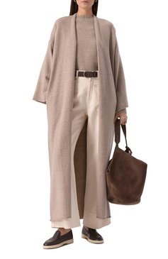 Женские кожаные лоферы SANTONI темно-коричневого цвета, арт. WUYG71436TISSWKA | Фото 2 (Драгоценные камни: Проставлено; Каблук высота: Низкий; Материал сплава: Проставлено; Материал внутренний: Натуральная кожа; Материал внешний: Натуральная кожа; Подошва: Платформа)